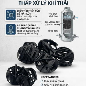 Quả cầu heilex 90mm cho tháp xử lý khí thải